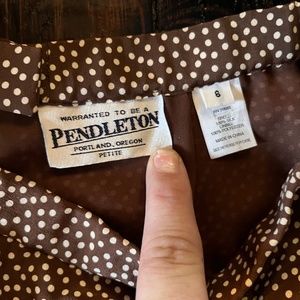 Pendleton vintage silk brown polka dot skirt size 6